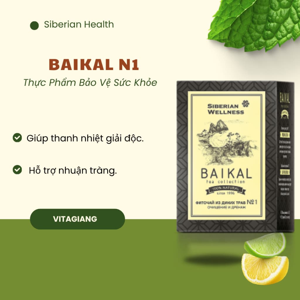 [Trà gan ruột thận N1] Trà thảo mộc Baikal tea collection. Herbal tea N1 - 30 túi