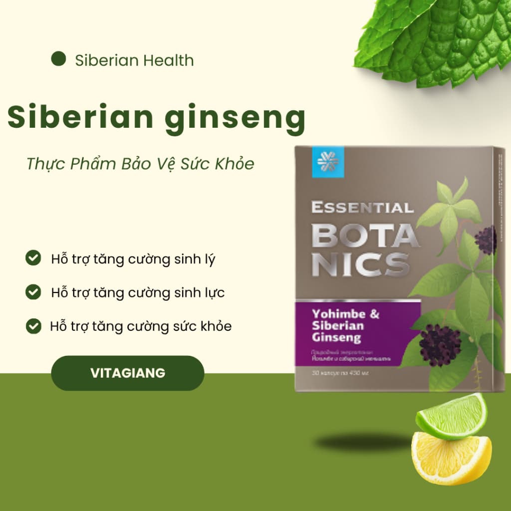 [Hỗ trợ nam giới] Thực phẩm bảo vệ sức khỏe Essential Botanics Yohimbe & Siberian ginseng – 30 viên