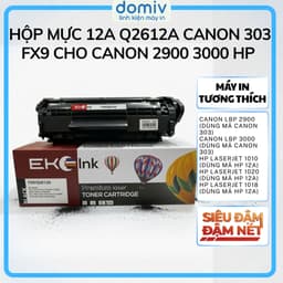 Hộp Mực Eko Ink 12A Q2612A Canon 303 FX9 Cho Canon 2900 3000 HP 1010 1020 1018 1022 In Đậm Nét MIVDO 1