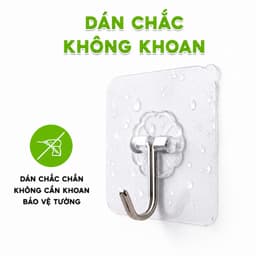 Miếng Dán Dính Tường Có Móc Treo Thần Thánh GD100 - Móc Dán Dính Tường Trong Suốt Nhỏ Gọn Tiện Lợi 3