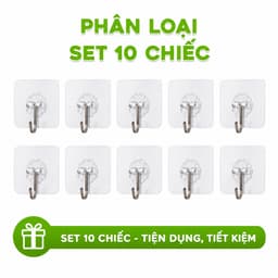 Miếng Dán Dính Tường Có Móc Treo Thần Thánh GD100 - Móc Dán Dính Tường Trong Suốt Nhỏ Gọn Tiện Lợi 8