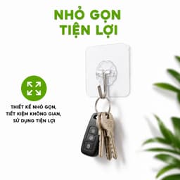 Miếng Dán Dính Tường Có Móc Treo Thần Thánh GD100 - Móc Dán Dính Tường Trong Suốt Nhỏ Gọn Tiện Lợi 6