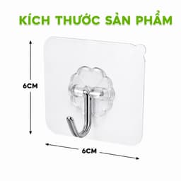 Miếng Dán Dính Tường Có Móc Treo Thần Thánh GD100 - Móc Dán Dính Tường Trong Suốt Nhỏ Gọn Tiện Lợi 7
