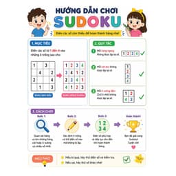 Bộ 400+ Bài Sudoku Cho Bé 4x4 6x6 9x9 - Trò Chơi Tư Duy Logic Từ Dễ Đến Khó, Kèm Đáp Án - POMI 2