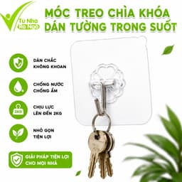 Miếng Dán Dính Tường Có Móc Treo Thần Thánh GD100 - Móc Dán Dính Tường Trong Suốt Nhỏ Gọn Tiện Lợi 1
