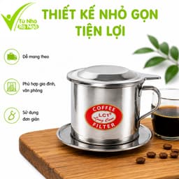Bộ Phin Pha Cafe Inox Lưới Vặn Nén Đều Cafe GD242 - Phin Cà Phê Lưới Cài Có Nắp Đậy Inox Chống Gỉ 4