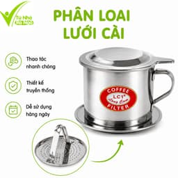Bộ Phin Pha Cafe Inox Lưới Vặn Nén Đều Cafe GD242 - Phin Cà Phê Lưới Cài Có Nắp Đậy Inox Chống Gỉ 9