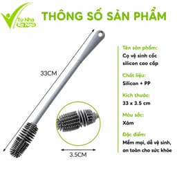 Cọ Vệ Sinh Cốc Silicon Tay Cầm Dài Chống Trơn GD310 - Cọ Rửa Ly Cốc Silicon Mềm Không Chứa BPA 7