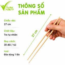 Đũa Tre Dùng 1 Lần Đám Cỗ, Lễ Hội Có Túi Bọc Sạch Sẽ GD235 - Túi 30 Đôi Đũa Tre Dùng 1 Lần Đám Cưới 6