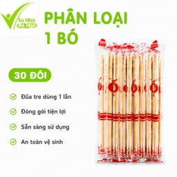 Đũa Tre Dùng 1 Lần Đám Cỗ, Lễ Hội Có Túi Bọc Sạch Sẽ GD235 - Túi 30 Đôi Đũa Tre Dùng 1 Lần Đám Cưới 8