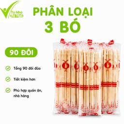 Đũa Tre Dùng 1 Lần Đám Cỗ, Lễ Hội Có Túi Bọc Sạch Sẽ GD235 - Túi 30 Đôi Đũa Tre Dùng 1 Lần Đám Cưới 9