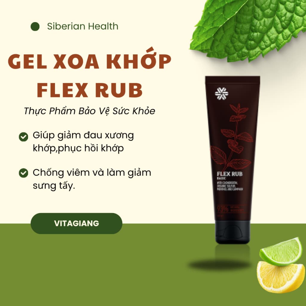 Gel xoa bóp, bôi xương khớp, nhức mỏi cổ vai gáy siberian wellness Flex rub basic - uyan nomo