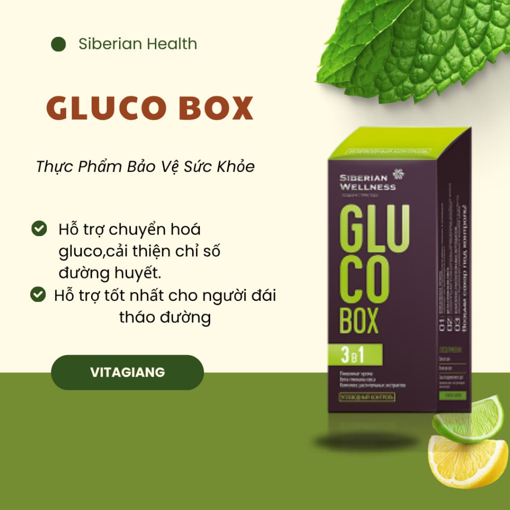 [ Gluco box hỗ trợ tiểu đường ] Hộp GLUCO hỗ trợ đường - Bộ hộp hàng ngày – 30 gói/hộp – 4 viên/túi
