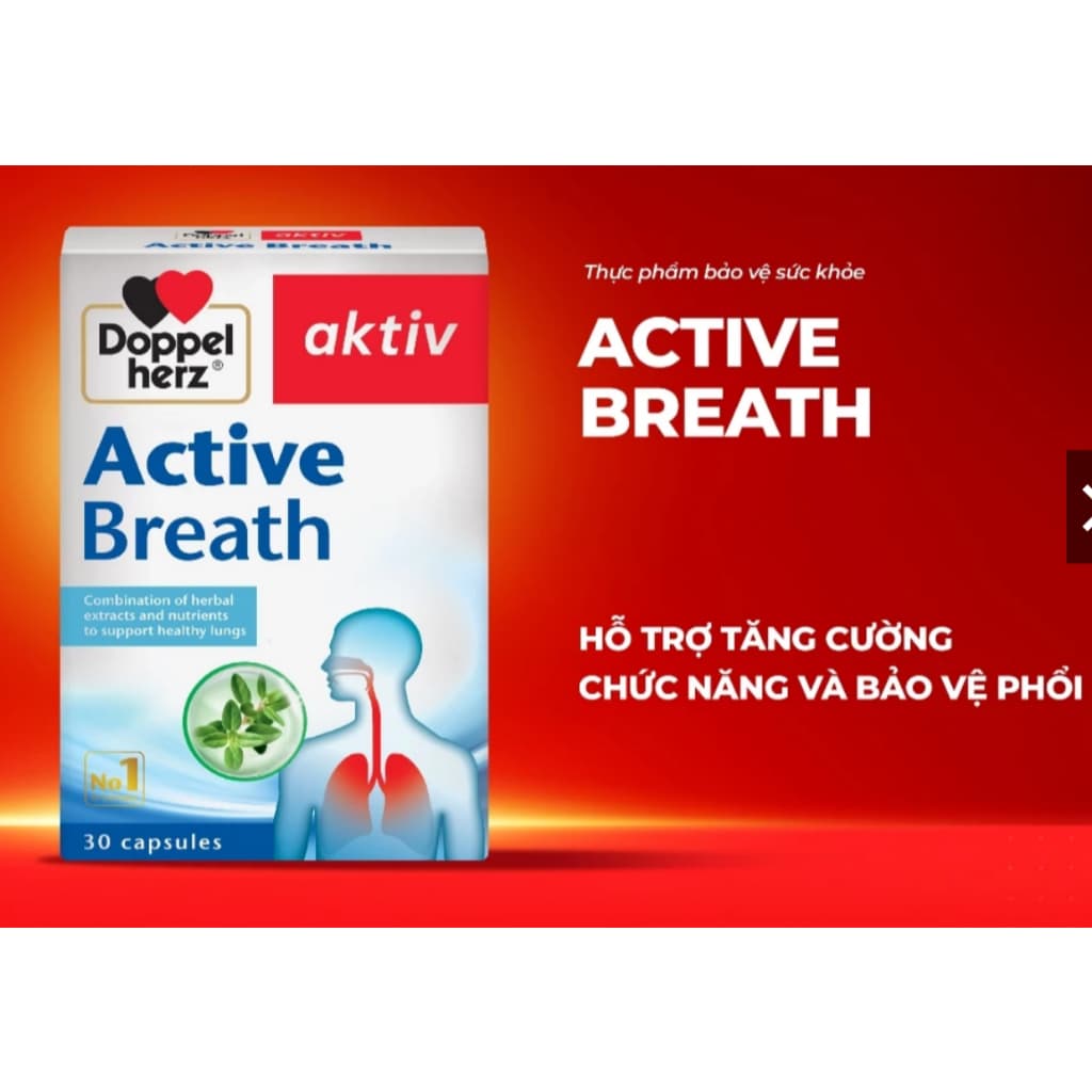 Active Breath Doppelherz (Hộp 30 viên) Viên uống hỗ trợ tăng cường chức năng và bảo vệ phổi< BUNBUN SHOP