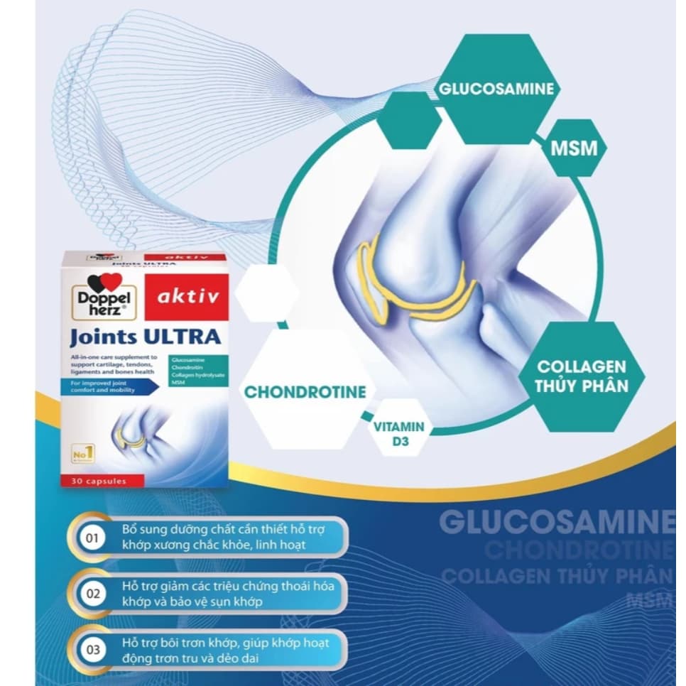 Joints Ultra Doppelherz (Hộp 30 viên) Viên uống hỗ trợ cải thiện thoái hóa khớp,tái tạo sụn <BUNBUN SHOP