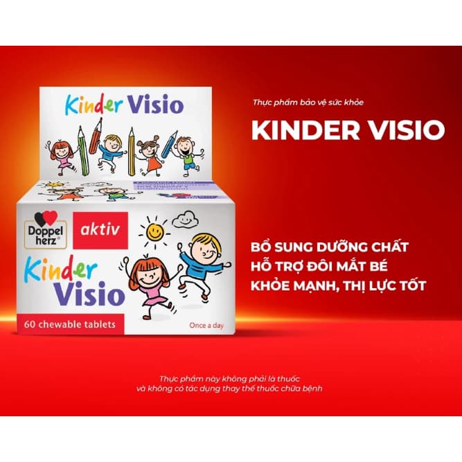 Kinder Visio Doppelherz ( Lọ 60 viên nhai) Kẽm hỗ trợ đôi mắt khỏe mạnh> BUNBUN SHOP