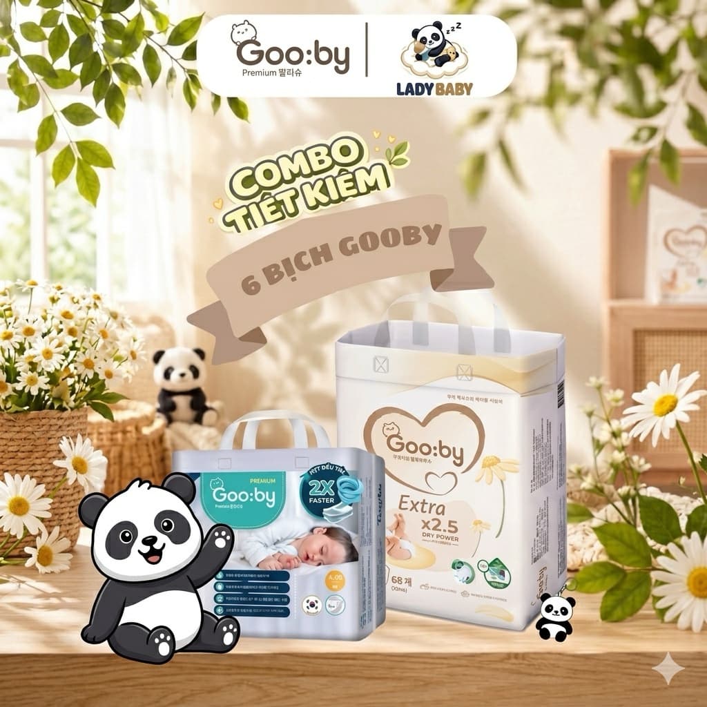 [Kèm quà ib shop] Combo mua 6 bịch Tã/bỉm Gooby siêu mỏng, thấm hút, đủ size NB,S,M,L,XL,XXL,XXXL
