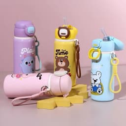 Bình Giữ Nhiệt Đi Học Dễ Thương Cho Be .Bình Giữ Nhiệt Đi Học Dung Tích 500ml Họa Tiết Hoạt Hình Dễ Thương 2