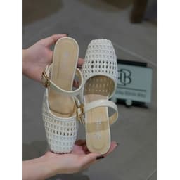 Giày dép đan 𝙔𝙐𝙇𝙄𝙉𝘼 công sở hở gót thanh lịch sang trọng cao 7P  R9 3