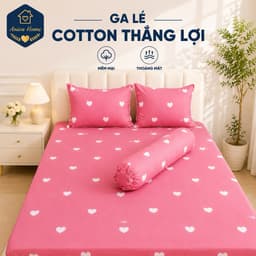 Ga Lẻ Cotton Thắng Lợi g Home - Ga Trải Giường Bo Chun 4 Góc, Mềm Mại, Thoáng Khí, Nệm 1m - 1m8 1