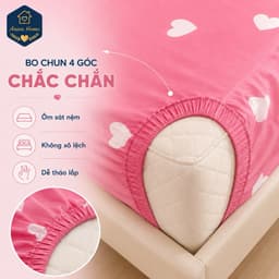 Ga Lẻ Cotton Thắng Lợi g Home - Ga Trải Giường Bo Chun 4 Góc, Mềm Mại, Thoáng Khí, Nệm 1m - 1m8 3