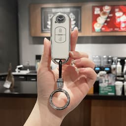 Ốp Bảo Vệ Chìa Khóa Xe Mazda 2 nút TM cho Mazda 2, Mazda 3, Mazda 6, CX-5, CX-8 TPU Mạ Crom Cao Cấp Smartkey 2 Nút Bấm 4