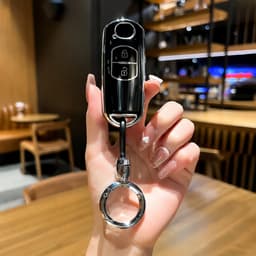 Ốp Bảo Vệ Chìa Khóa Xe Mazda 2 nút TM cho Mazda 2, Mazda 3, Mazda 6, CX-5, CX-8 TPU Mạ Crom Cao Cấp Smartkey 2 Nút Bấm 7