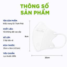 Khẩu Trang 5D Thịnh Phát Kháng Khuẩn 3 Lớp Lọc GD71 - Khẩu Trang Thịnh Phát 5D 3 Lớp Lọc Thoáng Khí 5