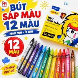Búp sáp màu Thiên Long 12 cây 18 cây - Màu Vẽ An Toàn Cho Bé, Tô Màu Mượt Mà - POMI 1