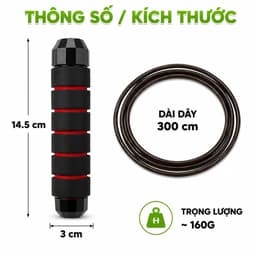 Dây Nhảy Giảm Cân Đốt Mỡ Bụng Lõi Thép GD76 - Dây Nhảy Tập Thể Dục Tại Nhà Cao Su Bọc Thép 6