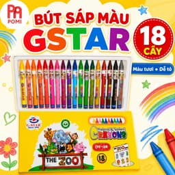 Búp sáp màu Thiên Long 12 cây 18 cây - Màu Vẽ An Toàn Cho Bé, Tô Màu Mượt Mà - POMI 2