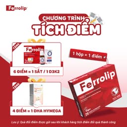 Sắt Ferrolip - Sắt ngon vị chanh dễ uống, dành cho mẹ bầu & người trưởng thành - Hộp 20 gói 8