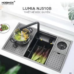 CHẬU RỬA BÁT 1 HỐ NOBINOX LUMIA NJ510B 7