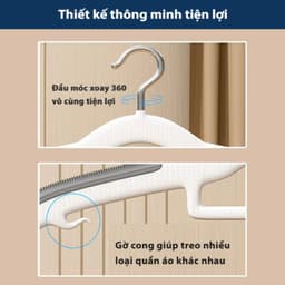 [ ComBo 30 ] Móc treo quần áo VINALUXURY - Móc Phơi Quần Áo , chất liệu nhựa cao cấp , Thép Chống Gỉ 9