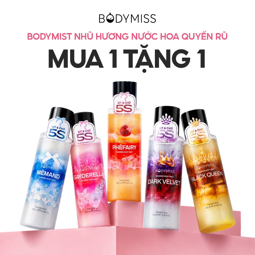 [MUA 1 TẶNG 1] Xịt Thơm Body Mist Hương Nước Hoa BODYMISS Lưu Hương Lâu An Toàn Cho Da Nhạy Cảm