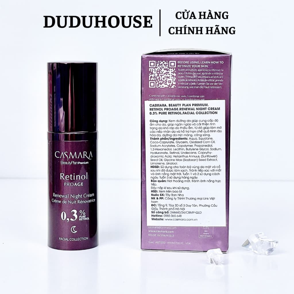 [ Sẵn] Kem Dưỡng Retinol 0.3% Casmara ProAge Renewal Night Cream 30ml Hoanghien
