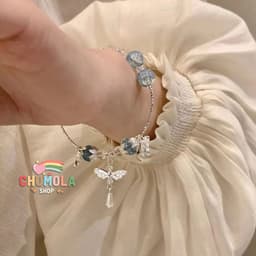 Vòng Tay Điệp Xanh Lam Phong Cách Trung Quốc - Đính Hạt, Tua Rua Hình Bướm, Phụ Kiện Cổ Trang Tiểu Thư Xinh Xắn 1