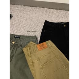 𝑨𝒏𝒏 𝑺𝒕𝒖𝒅𝒊𝒐  [SẴN] 𝐖𝐆𝐖𝐄/ Quần Jean Ngố 𝐖𝐆𝐖𝐄 10022, Quần Short Kaki Nữ Lưng Cao Form Suông Ống Rộng Basic 4