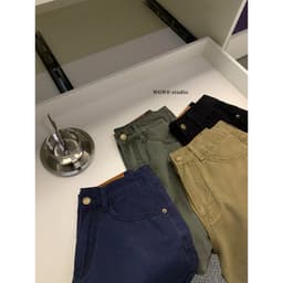 𝑨𝒏𝒏 𝑺𝒕𝒖𝒅𝒊𝒐  [SẴN] 𝐖𝐆𝐖𝐄/ Quần Jean Ngố 𝐖𝐆𝐖𝐄 10022, Quần Short Kaki Nữ Lưng Cao Form Suông Ống Rộng Basic 3