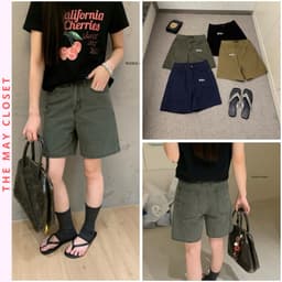 𝑨𝒏𝒏 𝑺𝒕𝒖𝒅𝒊𝒐  [SẴN] 𝐖𝐆𝐖𝐄/ Quần Jean Ngố 𝐖𝐆𝐖𝐄 10022, Quần Short Kaki Nữ Lưng Cao Form Suông Ống Rộng Basic 1