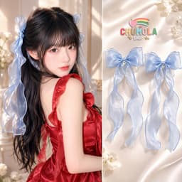 Kẹp tóc Nơ Voan phụ kiện cài đầu chụp ảnh cài tóc nữ xinh xắn dễ thương 1