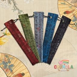 (nhiều mẫu) Túi vải đựng quạt 21cm / 33cm  cầm tay tiện lợi phong cách cổ trang xinh xắn 2