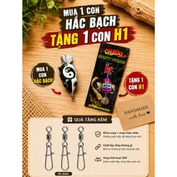 Sale Mua 1 Tặng 1 Mồi Lure Hắc Bạch Âm Dương Tặng Kèm 3 Khóa Link Câu Cá Lóc 1