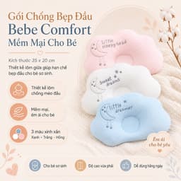 Gối Lõm Cotton Chống Méo Sơ Sinh HUDSON Cao Cấp, Êm Ái Cho Bé 1