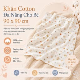 Khăn Tắm Muslin Organic Zeloo Cao Cấp 90x90cm - Khăn Xô Đa Năng Siêu Mềm Mịn Thấm Hút Cho Bé 1