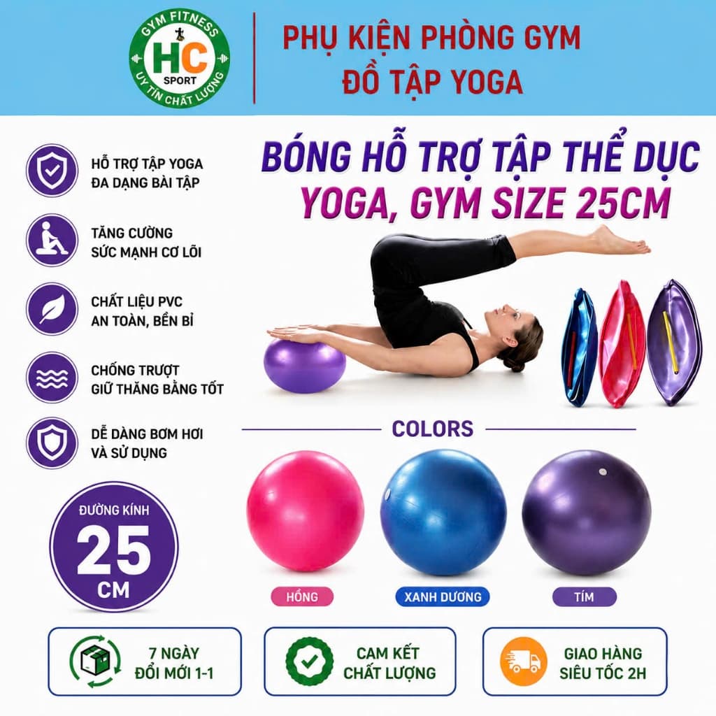 BÓNG TẬP YOGA/PILATES MINI 25CM