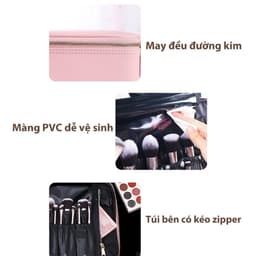 Cốp đựng Mỹ Phẩm Chuyên Nghiệp kích thước 26x23x10 cm DOLLYCOSMETICS Cốp đựng đồ trang điểm chống nước chống sốc 6