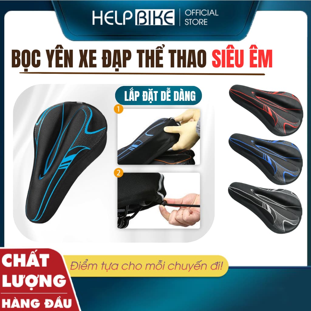 Bọc yên xe đạp thể thao siêu êm, Đệm lót yên xe đạp silicon chống mỏi và đau khi đạp xe - BY01