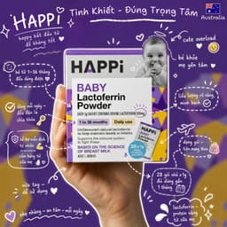 [DATE 3/2029] Bột tăng đề kháng Happi Baby Lactoferrin 100mg Hỗ Trợ Tăng Cường Miễn Dịch 2