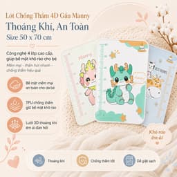 Lót Chống Thấm 4D Gấu Manny – Công Nghệ Mới, Thoáng Khí, An Toàn Cho Bé 1
